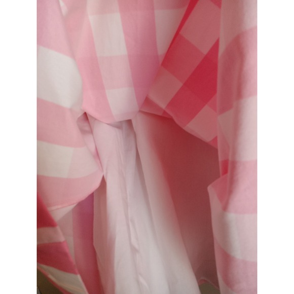 Zara x Barbie Pink White Lined Sleeveless Gingham Midi‎ Dress Size M New - Picture 5 of 10